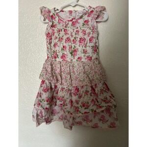 LoveShackFancy x American Girl Toddler Girls Pink Floral Smocked Tiered Dress 2T